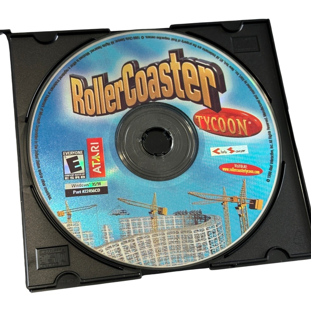 RollerCoaster Tycoon PC 1999 Windows 95 98 Atari Chris Sawyer Retro Game CD-ROM